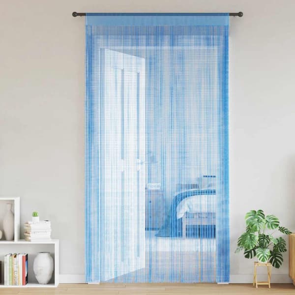 Stränggardiner 2 st ljusblå 140x250 cm
