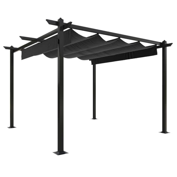 Paviljong med infällbart tak 3x3 m antracit