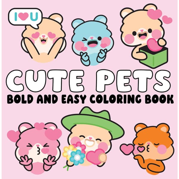 Cute Pets Bold and Easy Coloring Book (häftad, eng)