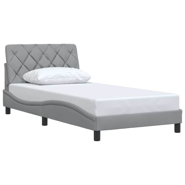 Bed Frame without Mattress Light Grey 100x200 cm Fabric