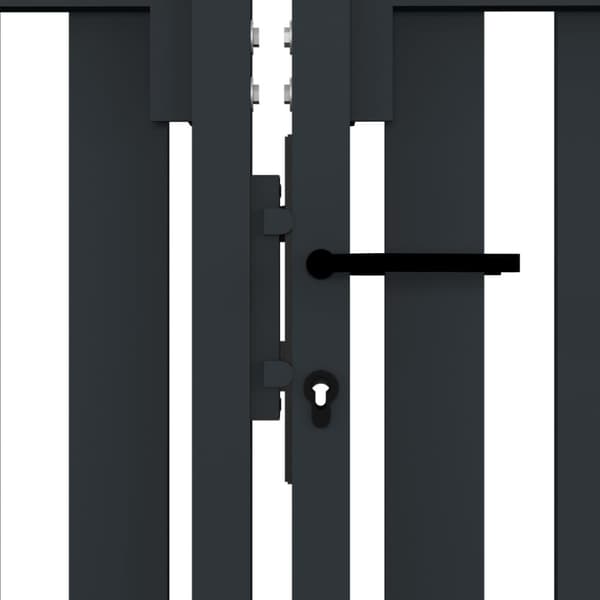 Dubbeldörrsgrind stål 300x75 cm antracit