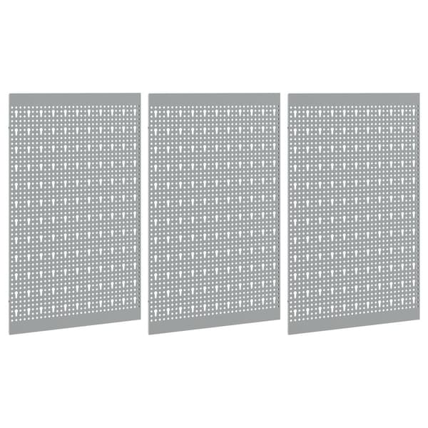 Verktygsväggpanel 3 pcs Grå 150 x 1 x 80 cm