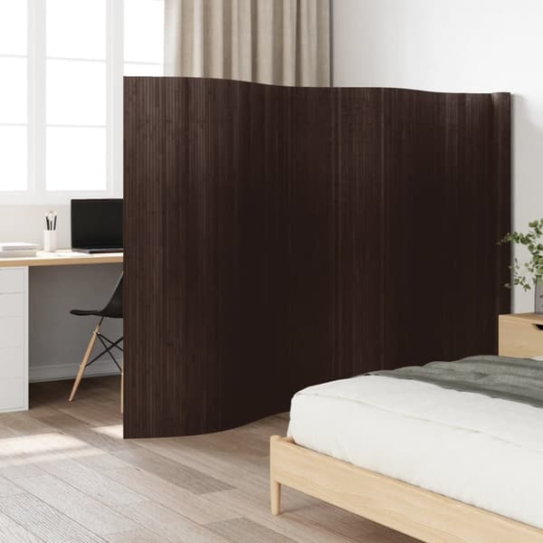 Rumsavdelare mörkbrun bredd 600 cm höjd 165 cm bambu