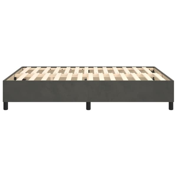Boxspring-sängram mörkgrå 140x200 cm sammet