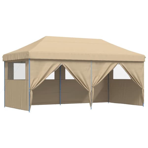 Pop-Up hopfällbart partytält med 4 sidoväggar beige