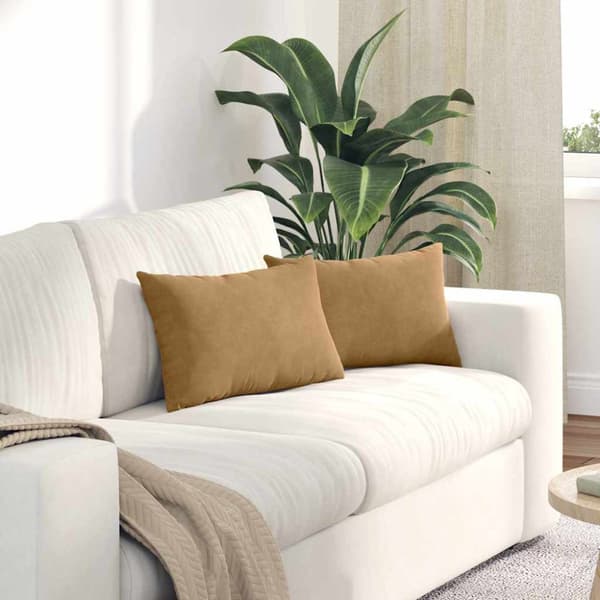 Sofakuddar 2 pcs Brun 50 x 30 cm Kordread tyg