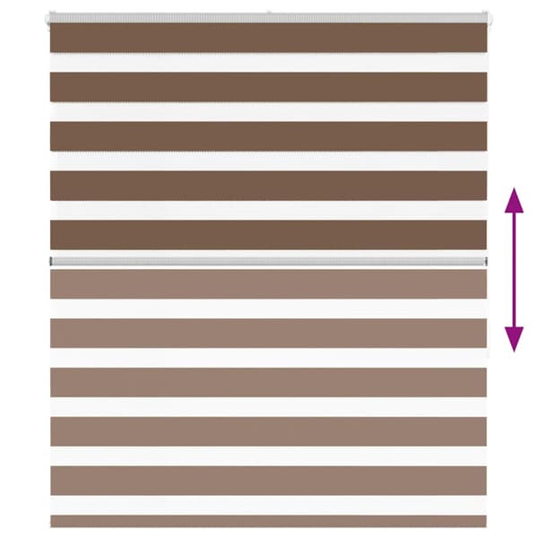 Rullgardin zebra brun 130x150 cm tyg bredd 125,9 cm polyester