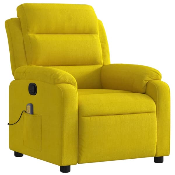 Massagefåtölj gul sammet