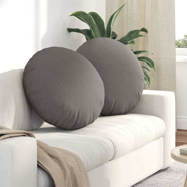 Sittkuddar 2 pcs Taupe Ø80 x 29 cm tyg