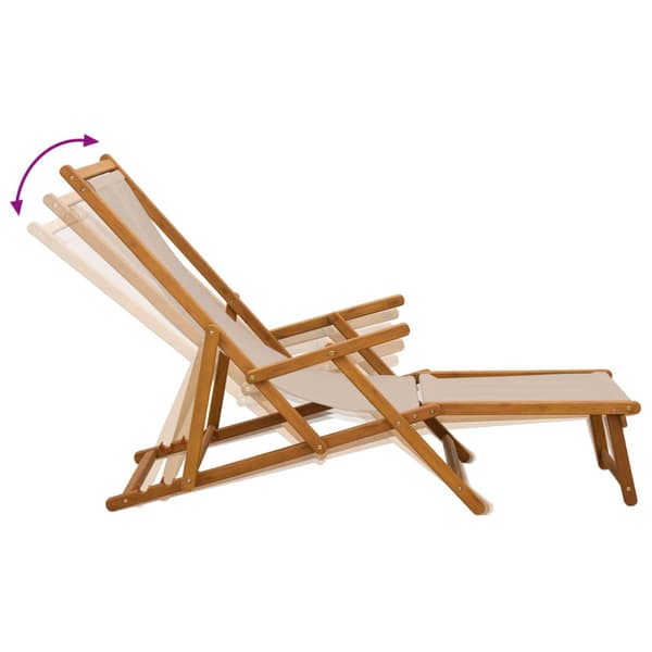 Hopfällbar solstol 2 st 3 Position Massiv Eukalyptus Trä Beige