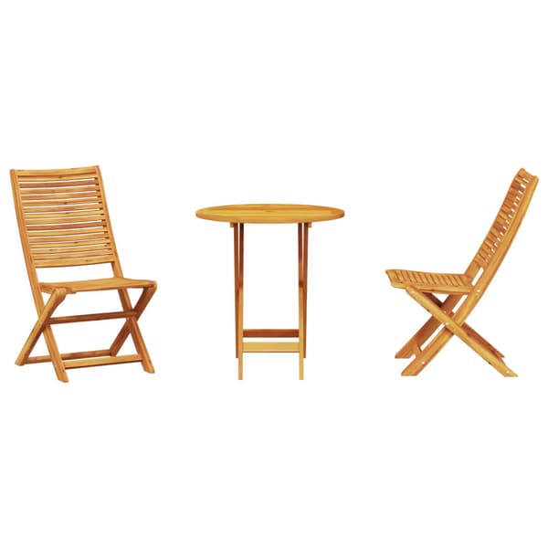 Fällbart bistroset 3 pcs Brun Massivt Akaciaträ