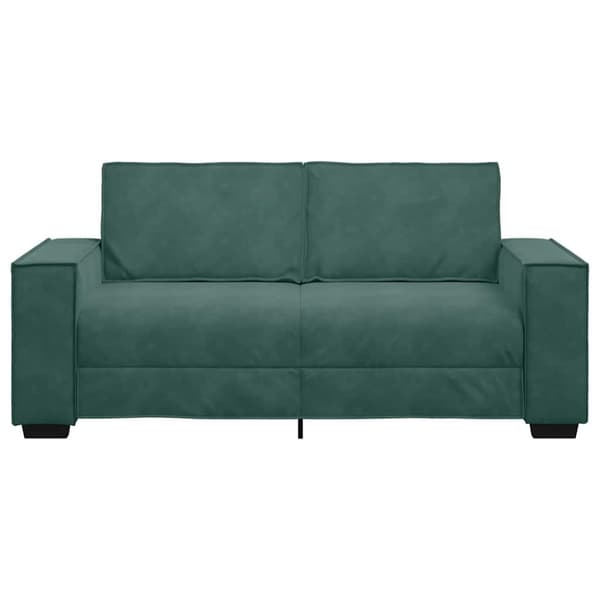 Soffa 2-sits mörkgrön 180x78x84 cm sammet