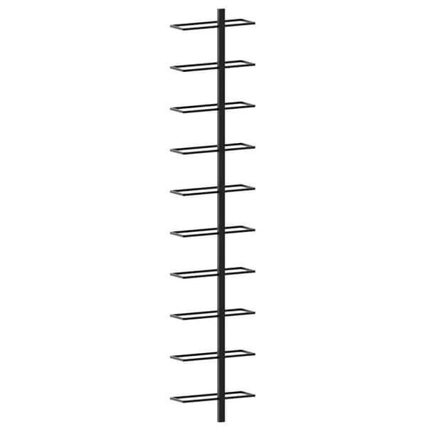 Väggmonterat vinställ för 10 flaskor svart metall
