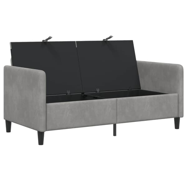 Soffa med förvaring Ljusgrå 152 x 78 x 87 cm Polyester