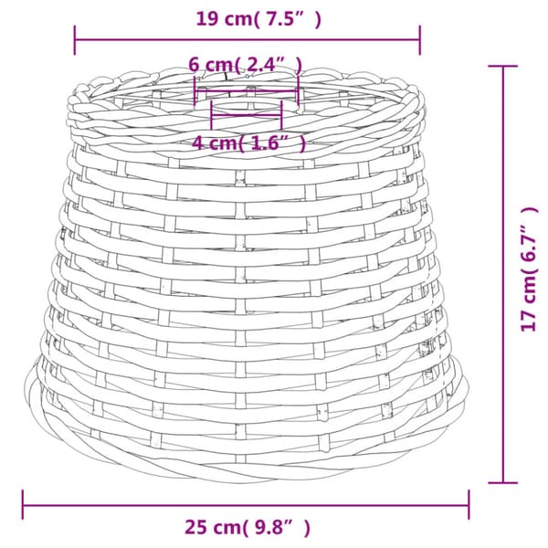 Lampskärm vit Ø25x17 cm korgmaterial