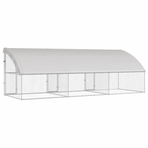 Hundbur med lagring 3 pcs Silver 6 x 2 x 2 m Galvaniserat stål