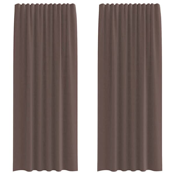 Voile gardiner med fliktopp 2 st brun