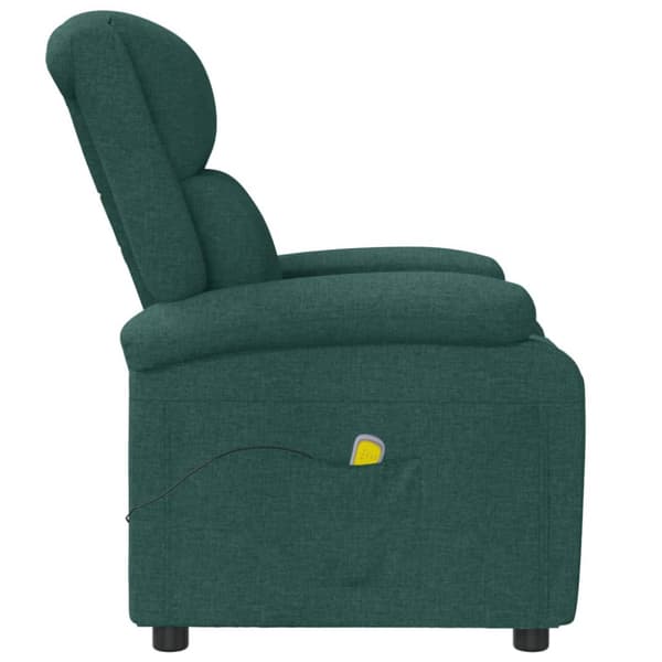 Massagefåtölj mörkgrön tyg