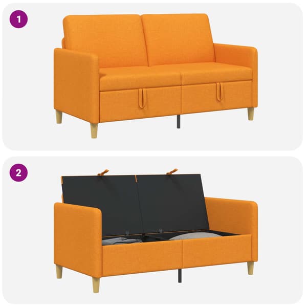 Soffa med förvaring Mörkgul 152 x 78 x 87 cm Polyester