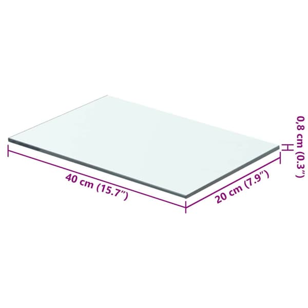 Hyllplan 2 st glas genomskinlig 40x20 cm