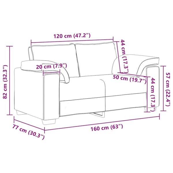 Tvåsitssoffa vinröd 160x77x82 cm sammet