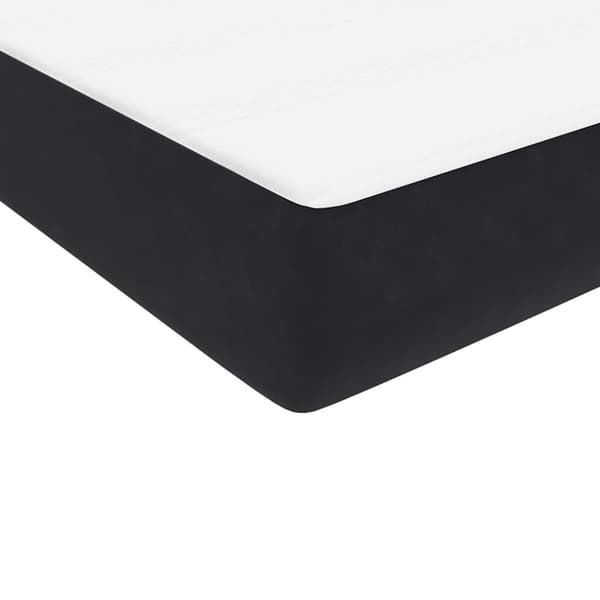 Ramsäng med madrass svart 160x210 cm sammet