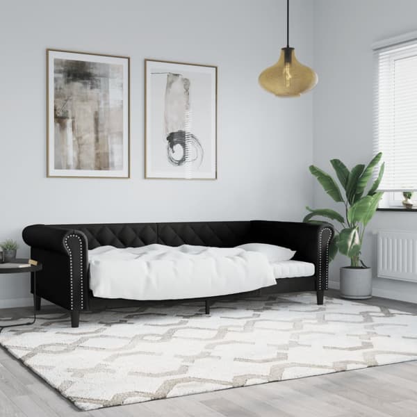 Dagbädd svart 90x200 cm konstläder