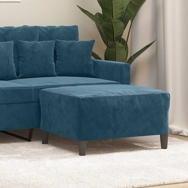 Fotpall Blå 70x55x41 cm sammet