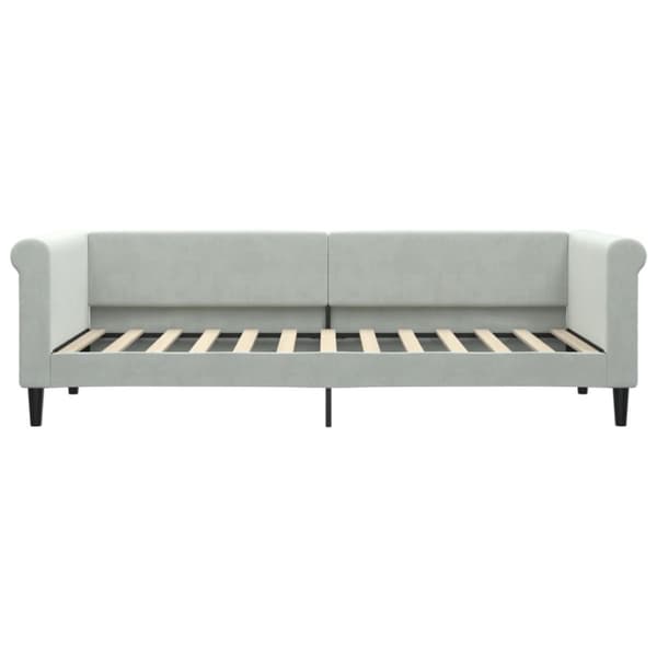Dagbädd utdragbar ljusgrå 80x200 cm sammet
