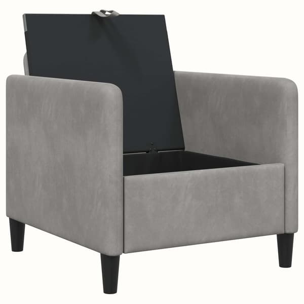 Soffa med förvaring Ljusgrå 72 x 78 x 87 cm Polyester