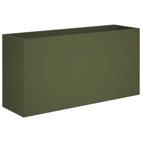 Trädgårdsplanterare 2 st Olivgrön 100 x 30 x 40 cm