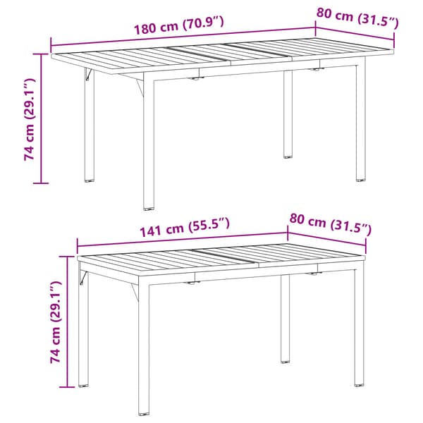 Trädgårdsmöbelset 7 pcs Antracit Pulverlackerad stål