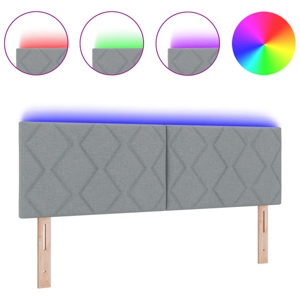 LED huvuddyna Ljusgrå 160 cm tyg