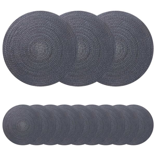 Jute Placemats 12 st Mörkgrå 100% Tossa Jute