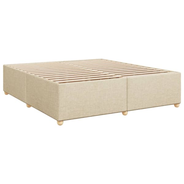 Ramsäng med madrass gräddvit 200x200 cm tyg