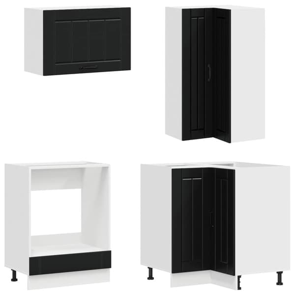 Köksenhet LUCCA 8 pcs Svart Konstruerat trä