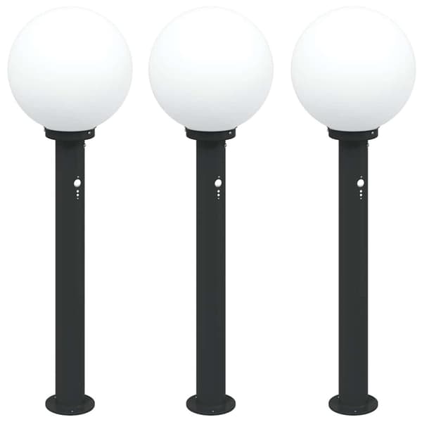 Pollare med sensor 3 st 80 cm svart IP44
