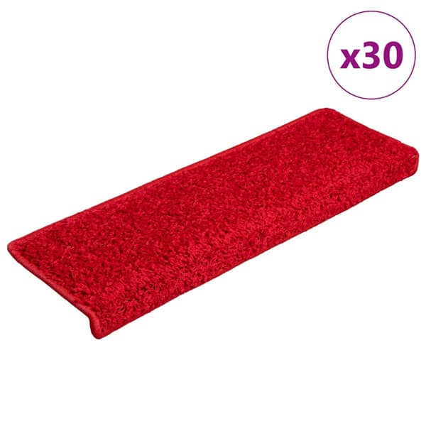 Trappmattor 30 st 65x21x4 cm röda rektangulära kanter
