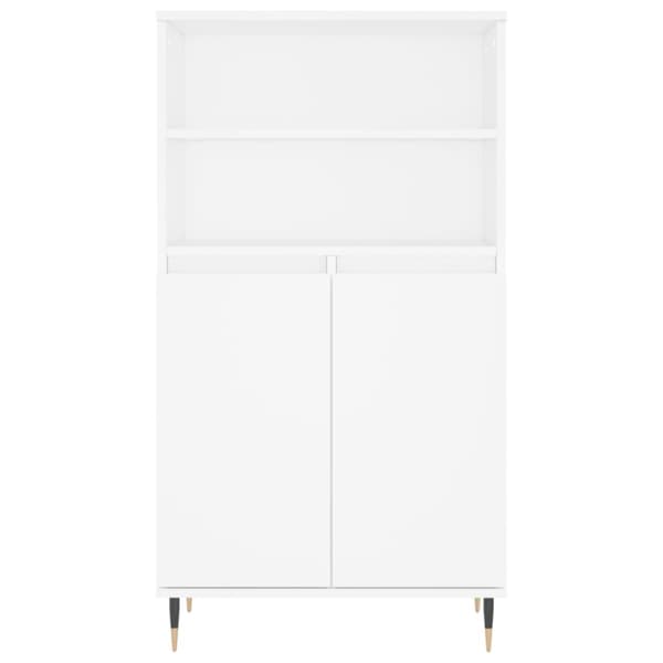 Högskåp vit 60x36x110 cm konstruerat trä