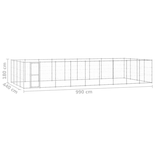 Hundgård för utomhusbruk galvaniserat stål 43,56 m²