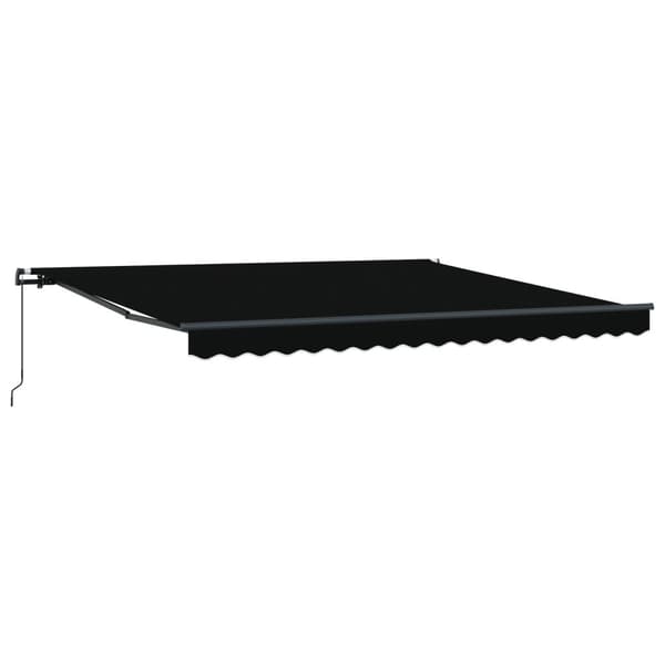 Utfällbar markis Svart 400 × 300 cm Polyester och Stål