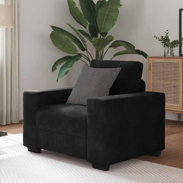 Soffstol svart 100x78x80 cm sammet