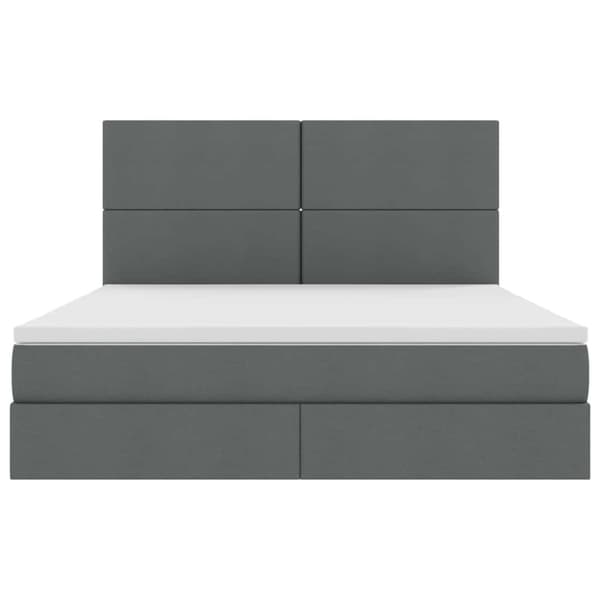 Förvaringssäng med LED med led Mörkgrå 160 x 200 cm Polyester