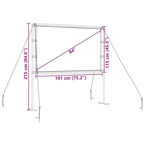 Projektionsduk med stativ 84 tum 16:9