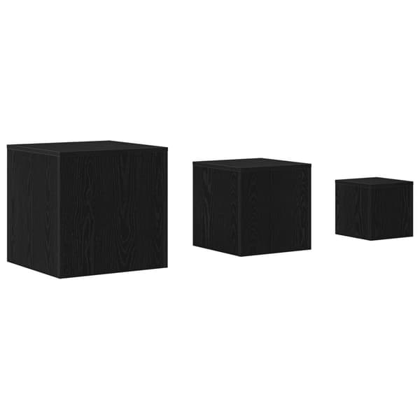 Nestingbord 3 pcs Svart Ek Konstruerat trä