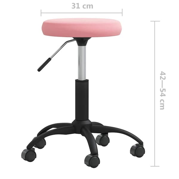 Snurrstol för kontor rosa sammet