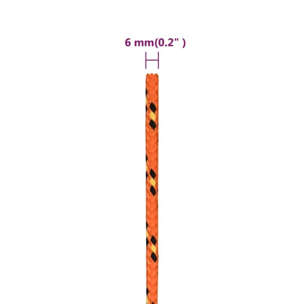 Båtlina orange 6 mm 50 m polypropylen