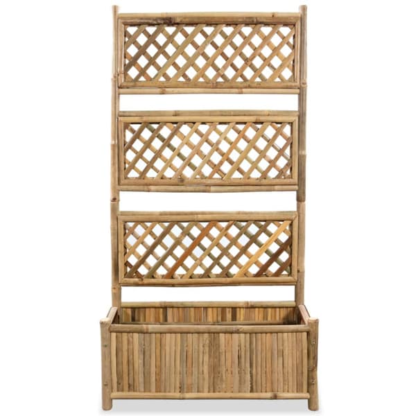 Odlingslåda med spaljé bambu 70 cm
