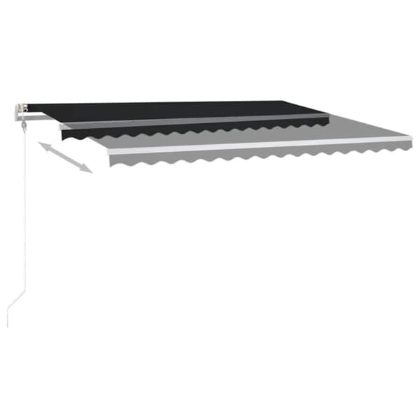 Automatisk markis med vindsensor & LED 400x350 cm antracit