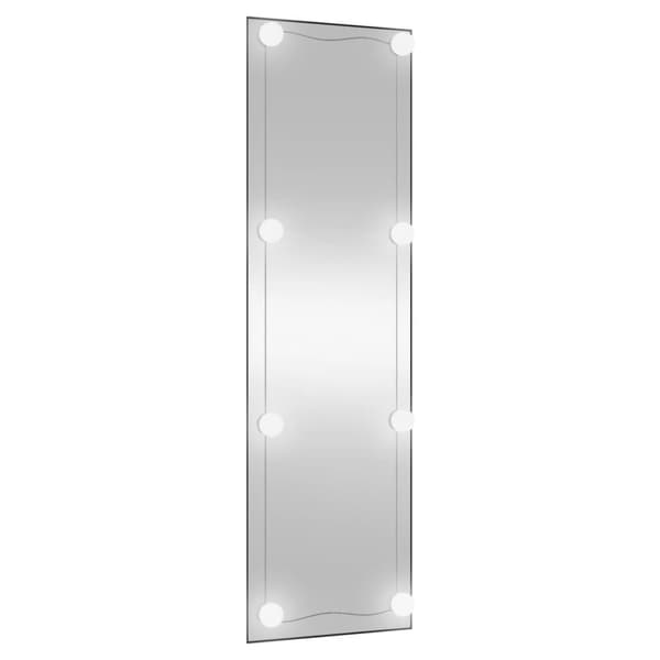 Väggspegel med LED-belysning 30x100 cm glas rektangulär